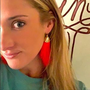 2/$20 Boho Fringe Feather Dangle Earrings